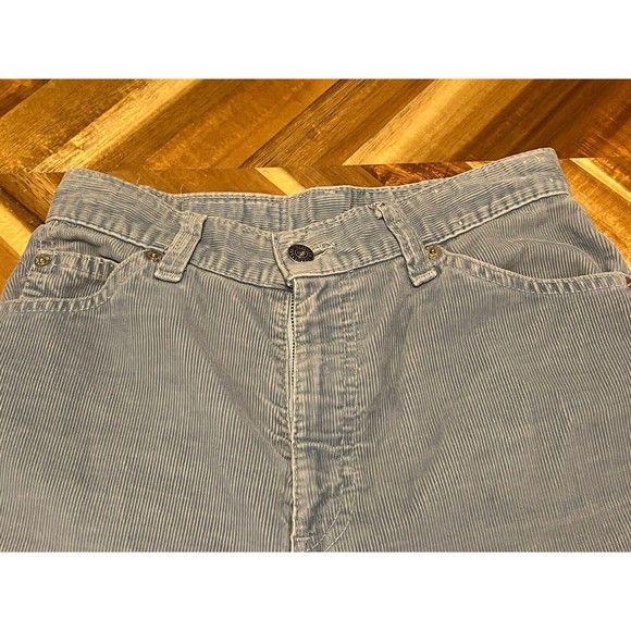 Vintage Levis California Straights Corduroy Pants Sz 26 Lt Blue High Rise EUC - Picture 6 of 10